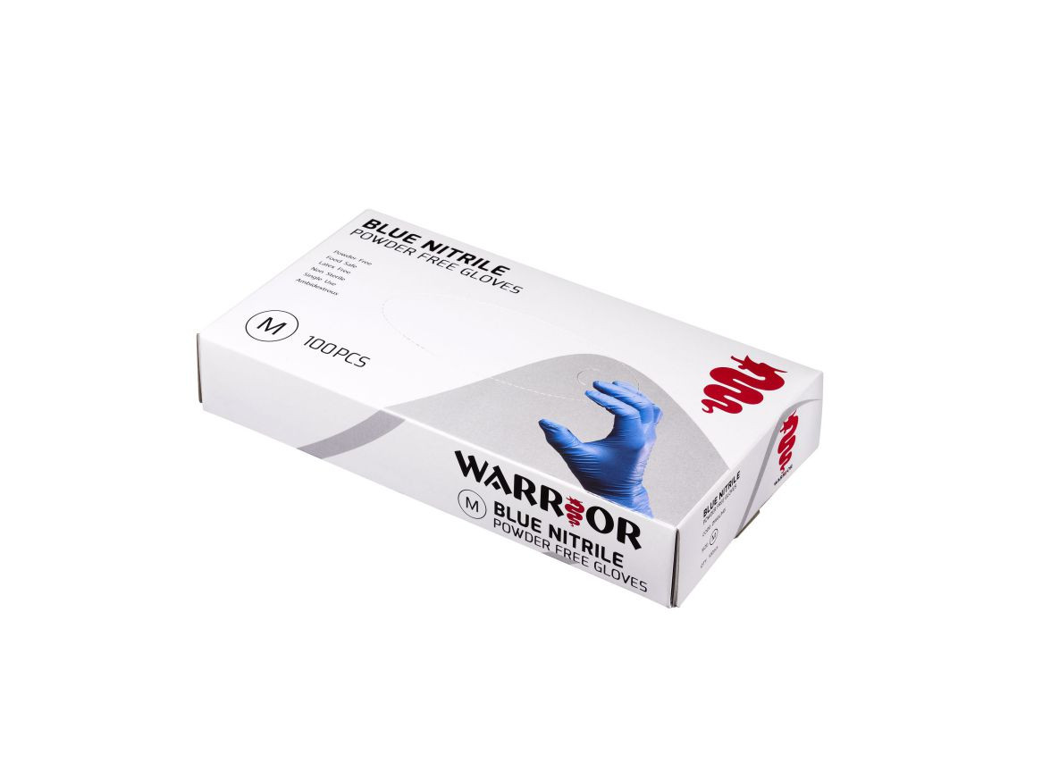 warrior blue nitrile gloves